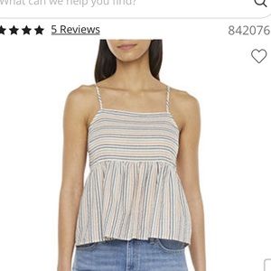 NWT stripped babydoll boho spaghetti strap top